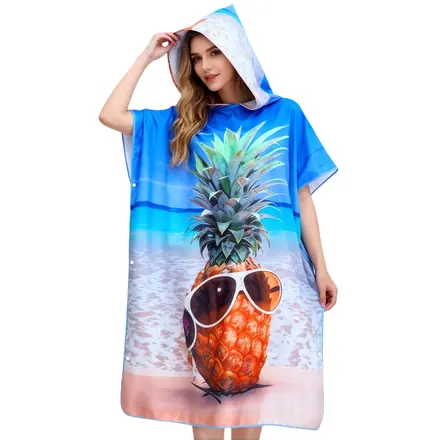 100% Microfibre Sublimation Adults Hooded Change Towel - branded towels & textiles