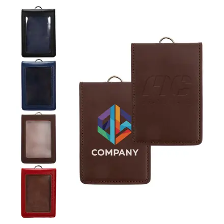 Leather ID Card Holder - branded promotional product