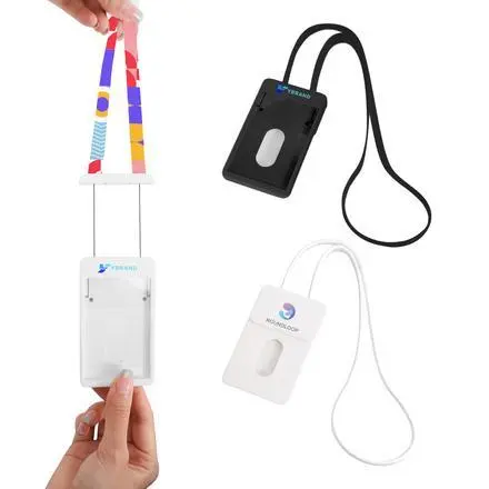 ABS Retractable Card Holder with Lanyard - branded promotional product