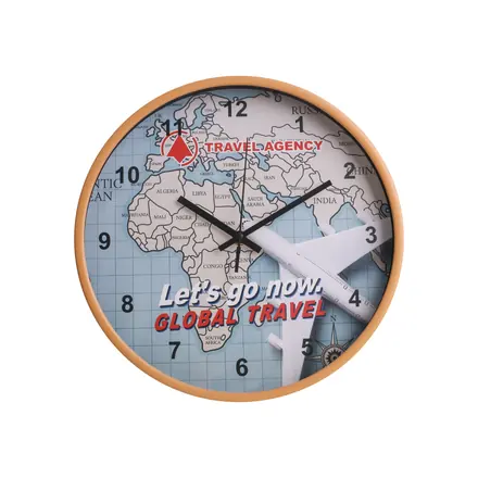 Wood Grain Round Wall Clock - branded promotional product
