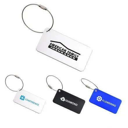 Square Aluminium Luggage Tag - branded promotional product