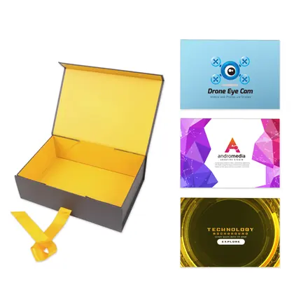Medium Foldable Magnetic Box with Ribbon - branded promotional product