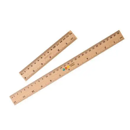 Dual Scale Wooden Ruler - branded promotional product