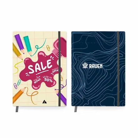 B5 Full Colour Cardboard Cover Notebook - branded promotional product