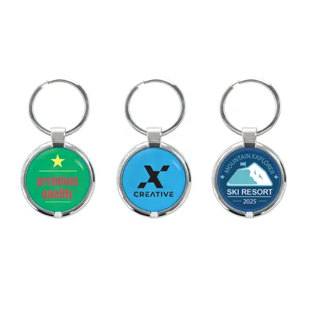 NFC Epoxy Round Tag with Metal Keyring - branded promotional product