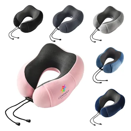 Memory Foam U-shaped Travel Pillow - branded promotional product