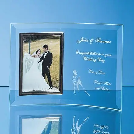 Bevelled Glass Crescent Frame for 5inchinch x 7inchinch Portrait Photo - branded promotional product