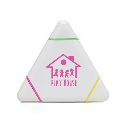 Recycled Triangle Highlighter - Laltex promotional product, branded with your logo