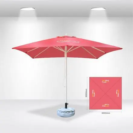 3x3m Square Stock Colour Commercial Market Umbrella - branded promotional product