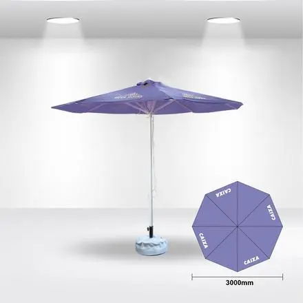 3x3m Round Stock Colour Commercial Market Umbrella - branded promotional product