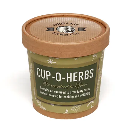 Natural Cup-o-Herbs Grow Kit - branded promotional product