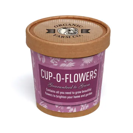Natural Cup-o-Flowers Grow Kit - Laltex promotional product, branded with your logo