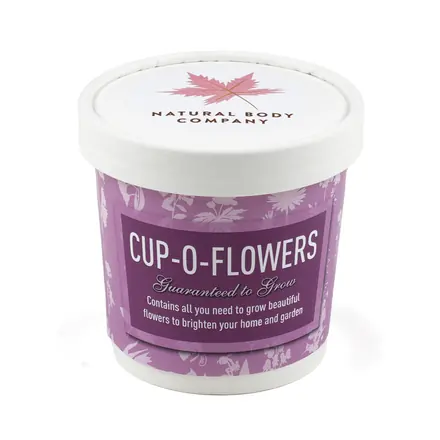 White Cup-O-Flowers Grow Kit - branded promotional product
