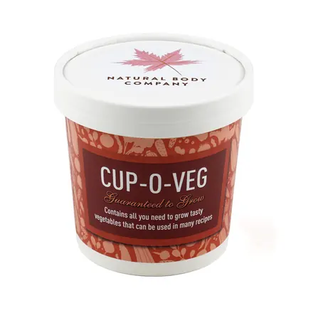 White Cup-O-Veg Grow Kit - branded promotional product