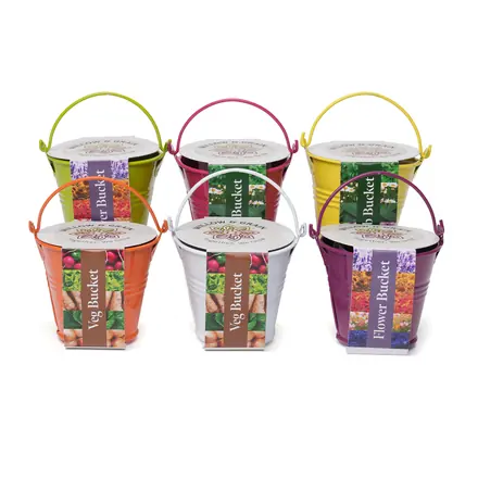 Coloured Mini Bucket Grow Kit - branded promotional product