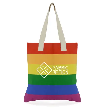 Hegarty 10oz Rainbow Cotton Shopper - Laltex promotional product, branded with your logo