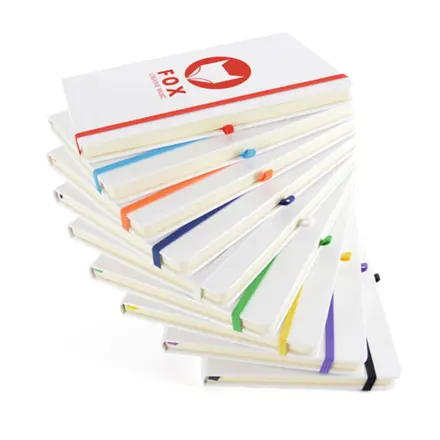 A5 White Mole Notebook - branded promotional product