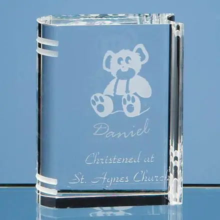 6cm Optical Crystal Miniature Book - branded promotional product