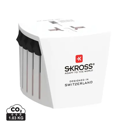 SKROSS World Travel Adapter MUV Micro - XD Connects promotional product, branded with your logo