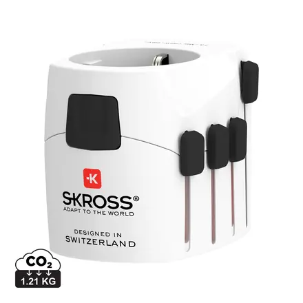 SKROSS Pro 3-Pole World Travel Adapter - XD Connects promotional product, branded with your logo