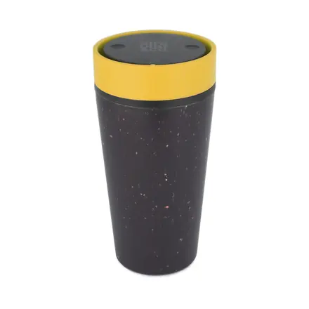 Recycled Paper Cup 12oz Grey / Mustard Yellow - branded promotional product