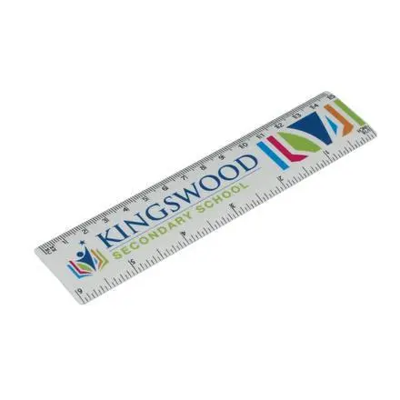 Recycled Plastic 15cm Ruler with cm and Inch Scales - branded promotional product