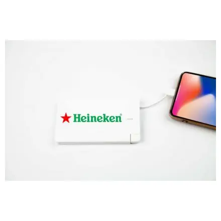 Card Phone 5000 Power Bank | built in cables - branded promotional product