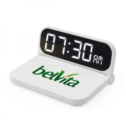 Wireless Charging Digital Clock - branded promotional product