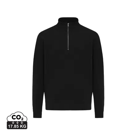 IQONIQ Elgon recycled cotton quarter zip sweater - XD Connects promotional product, branded with your logo