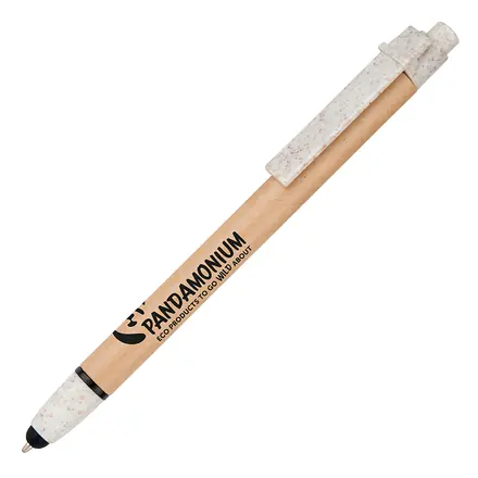 Jura Card Stylus Ball Pen with Wheat Trim - Laltex promotional product, branded with your logo