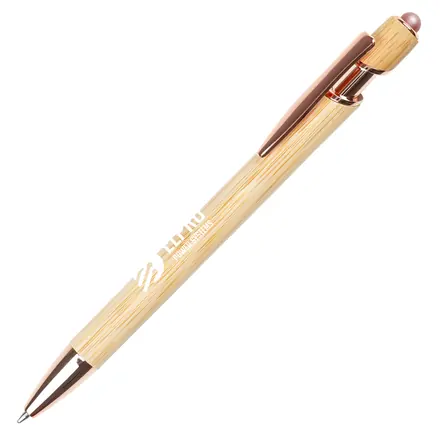 Nimrod Bamboo Rose Gold Ball Pen - Laltex promotional product, branded with your logo