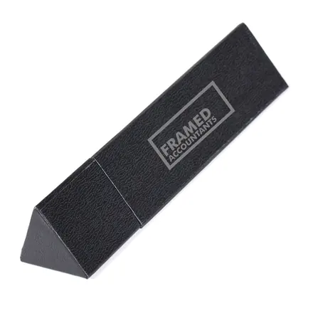 Deluxe Triangular Card Box - Laltex promotional product, branded with your logo