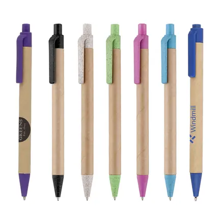 Ayr Card Ball Pen with Wheat Trim - Laltex promotional product, branded with your logo