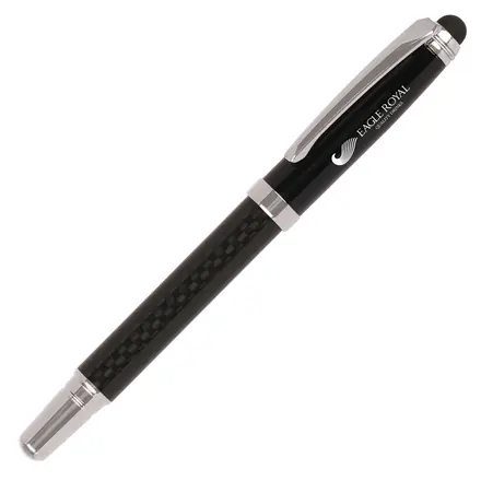 Carbon Fibre Capped Roller Ball Pen - branded promotional product