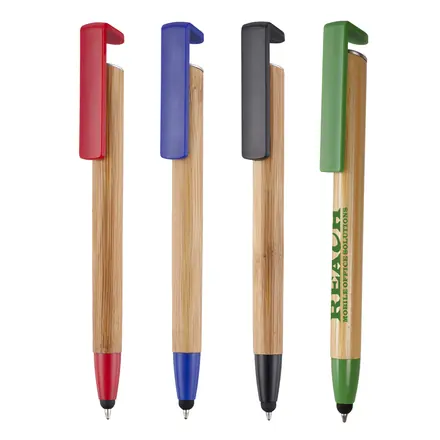 Phone-up Bamboo Ball Pen - Laltex promotional product, branded with your logo