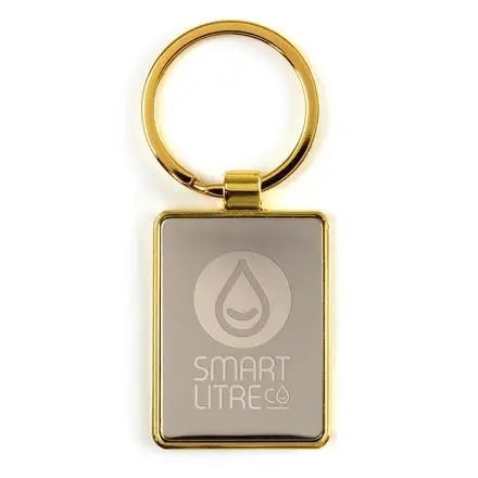 Rectangular Gold Keyring - branded promotional product