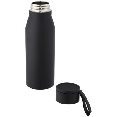 Ljungan 500 ml copper vacuum insulated stainless steel bottle with PU leather strap and lid