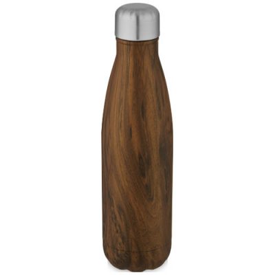 Cove 500 ml vacuum insulated stainless steel bottle with wood print