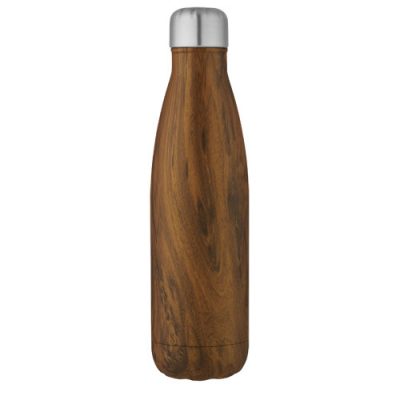Cove 500 ml vacuum insulated stainless steel bottle with wood print