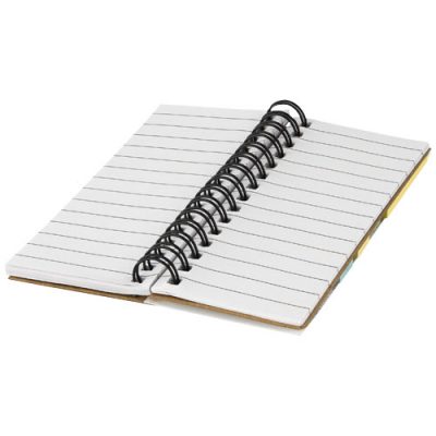 Spinner spiral notebook with coloured sticky notes