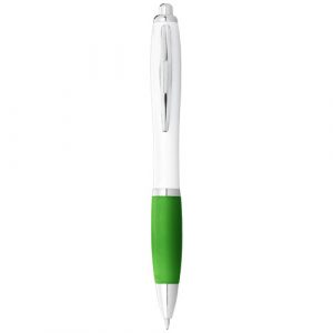 Nash Ballpoint Pen white Barrel and Coloured Grip