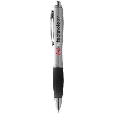 Nash Ballpoint Pen Silver Barrel and Coloured Grip