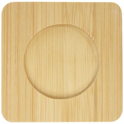 Manti 2-piece 100 ml double-wall glass cup with bamboo coaster