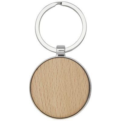 Moreno beech wood round keychain