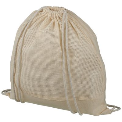 Maine mesh cotton drawstring backpack 5L