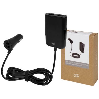 Pilot dual car charger with QC 3.0 dual back seat extended charger