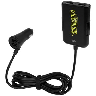Pilot dual car charger with QC 3.0 dual back seat extended charger