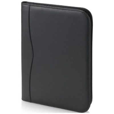 Ebony A4 zippered portfolio