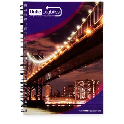 Desk-Mate® A4 spiral notebook with printed back cover