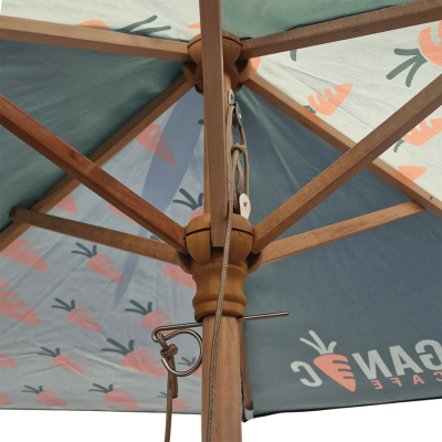 2m Wooden ECO Parasol with Recycled Canopy